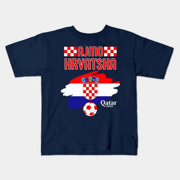 Croatia Qatar World Cup 2022 Kids T-Shirt by Ashley-Bee